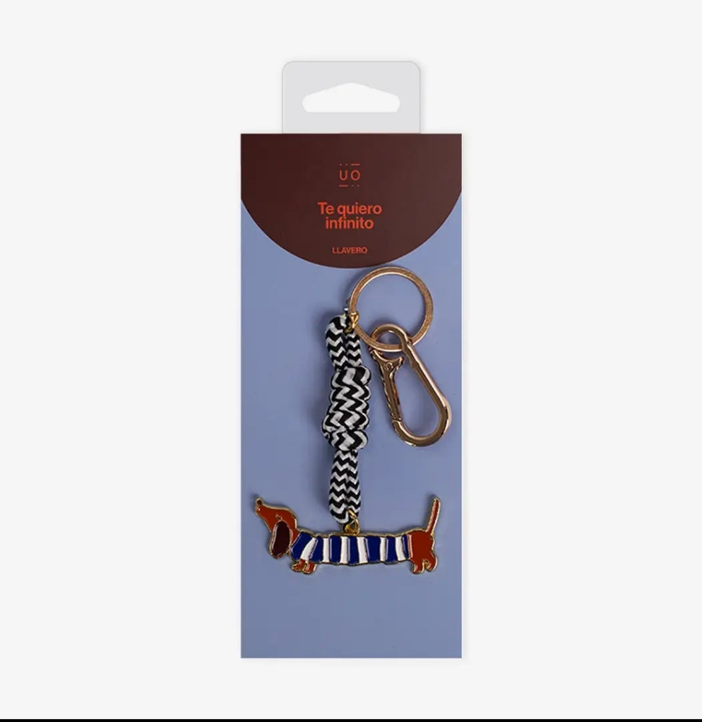 Portachiavi in metallo bassottino