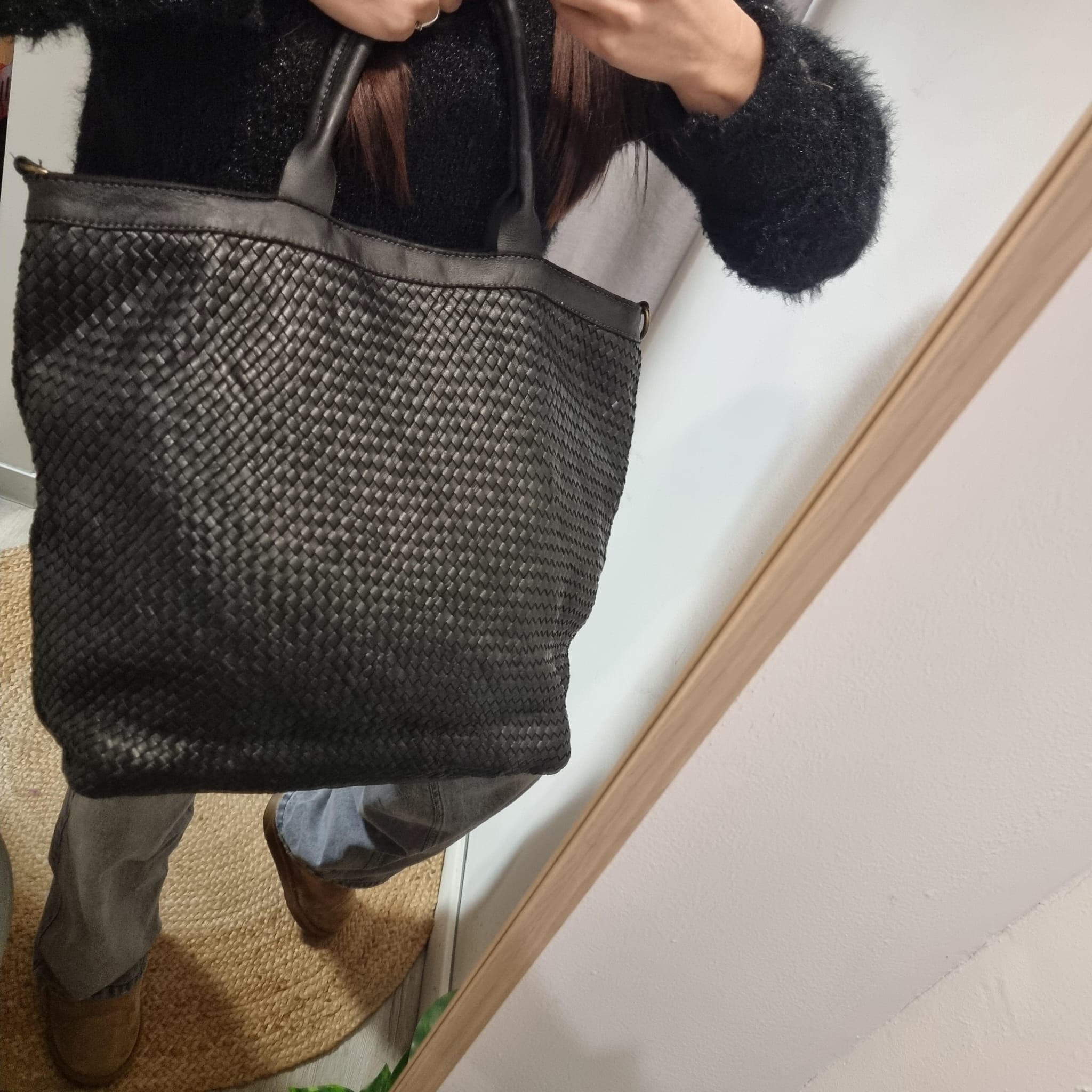 Shopper in pelle hand made