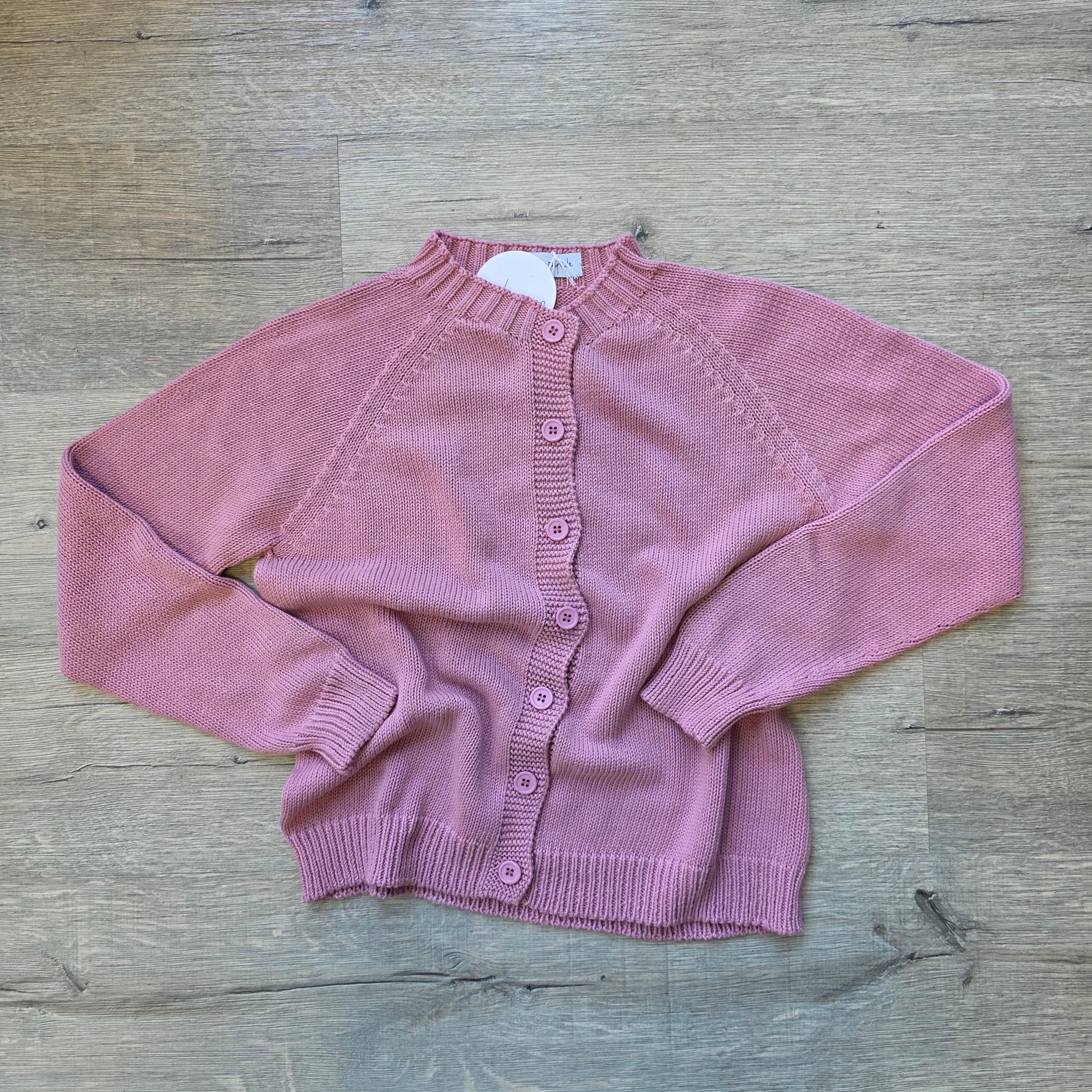 Cardigan girocollo in cotone