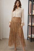 Gonna in suede e frange