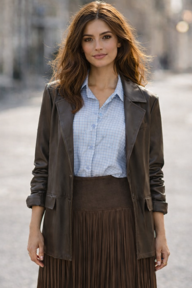 Gonna in suede e frange