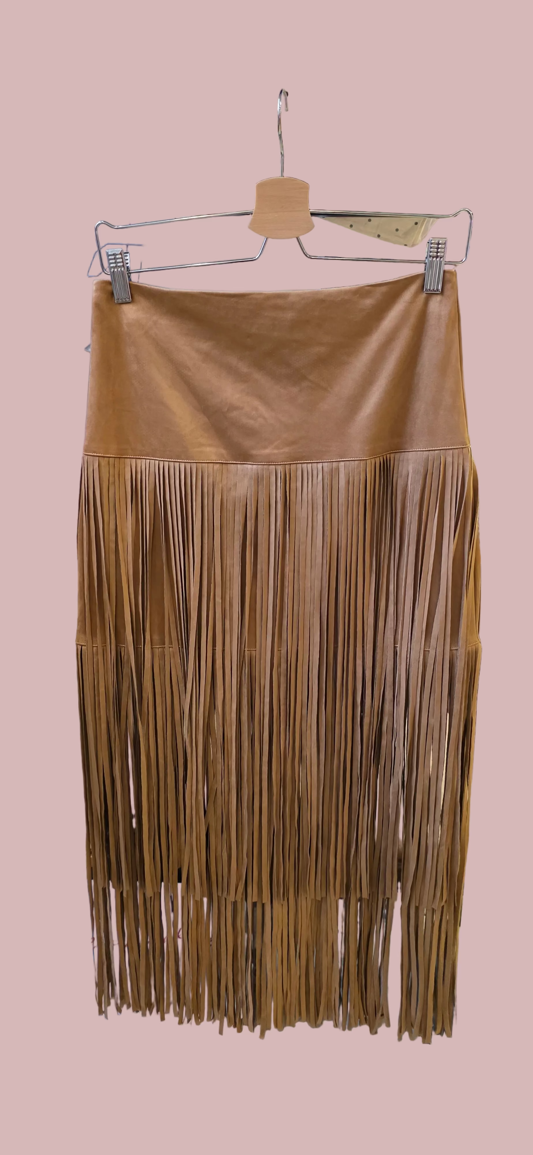 Gonna in suede e frange